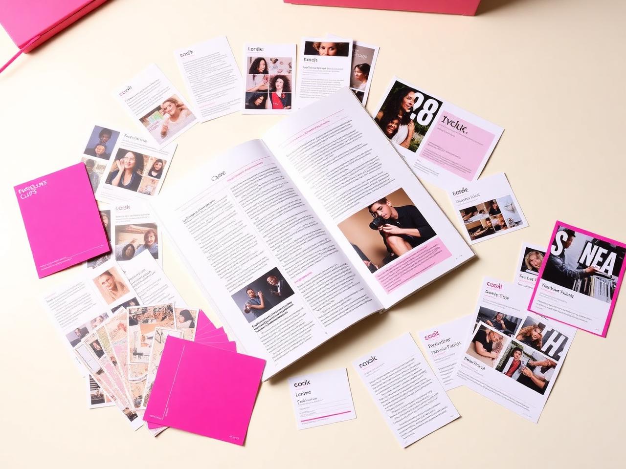 One article surrounded by derived social and email assets